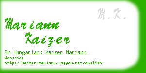 mariann kaizer business card